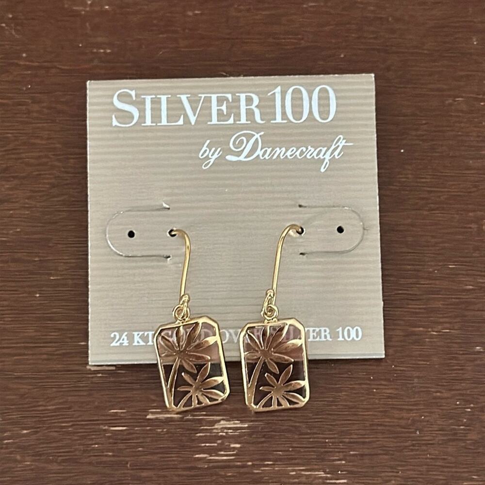 Silver 100 by Danecraft | Palm Tree Dangling Earrings NWT